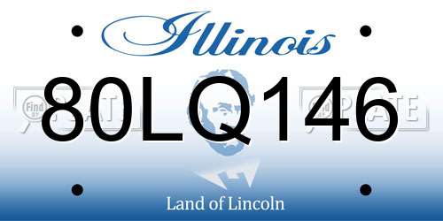 80LQ146 Illinois License Plate