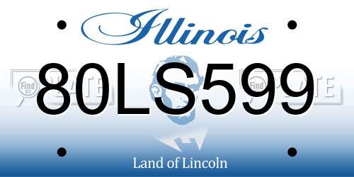 80LS599 Illinois License Plate