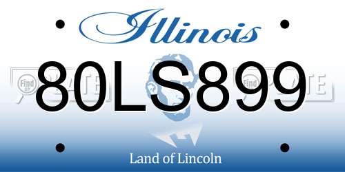 80LS899 Illinois License Plate