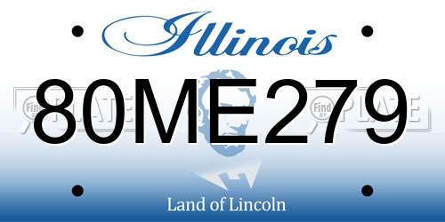 80ME279 Illinois License Plate