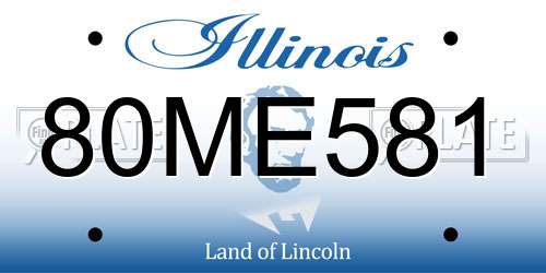 80ME581 Illinois License Plate
