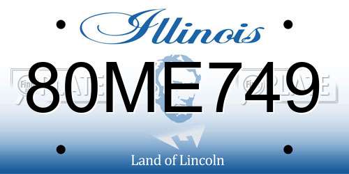 80ME749 Illinois License Plate
