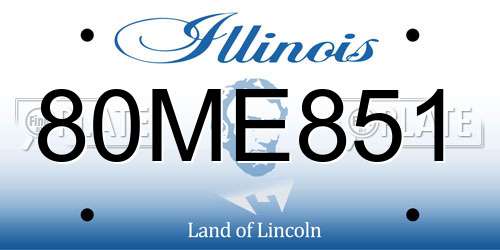 80ME851 Illinois License Plate