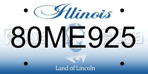80ME925 Illinois License Plate