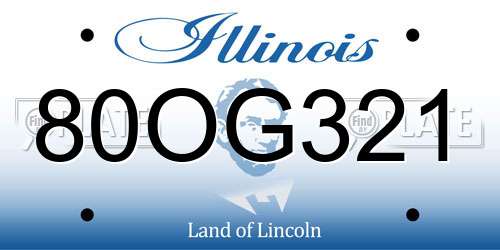 80OG321 Illinois License Plate