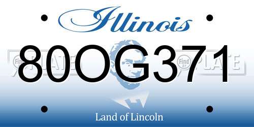 80OG371 Illinois License Plate