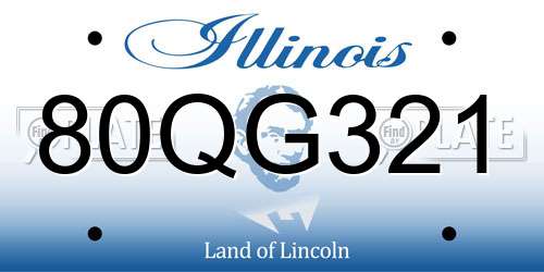 80QG321 Illinois License Plate