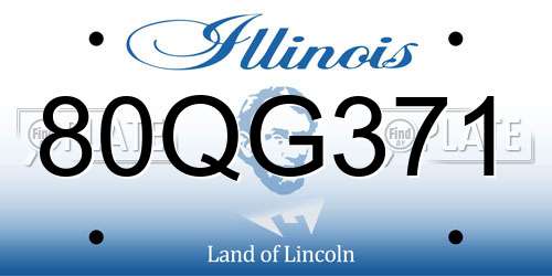 80QG371 Illinois License Plate