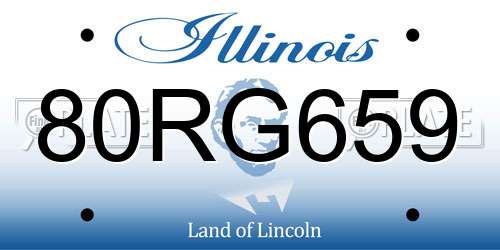 80RG659 Illinois License Plate