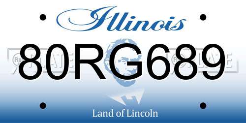 80RG689 Illinois License Plate