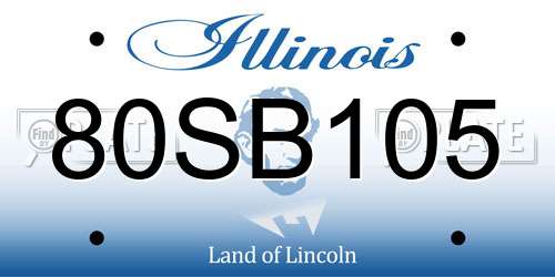 80SB105 Illinois License Plate
