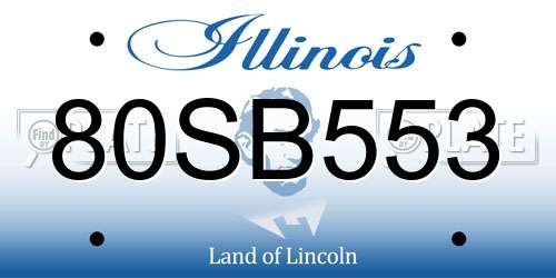 80SB553 Illinois License Plate