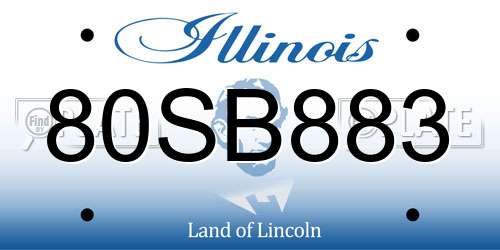 80SB883 Illinois License Plate