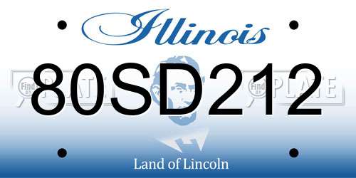 80SD212 Illinois License Plate