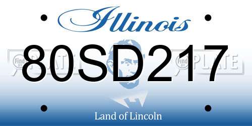 80SD217 Illinois License Plate
