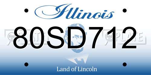 80SD712 Illinois License Plate
