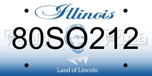 80SO212 Illinois License Plate