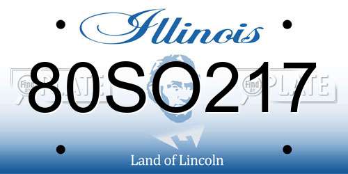 80SO217 Illinois License Plate