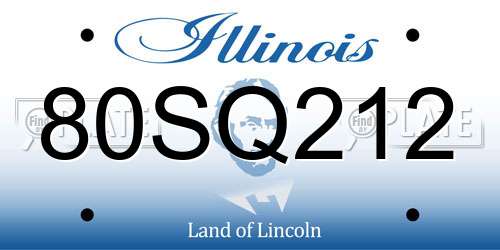 80SQ212 Illinois License Plate