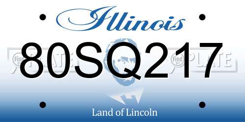 80SQ217 Illinois License Plate