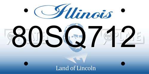 80SQ712 Illinois License Plate