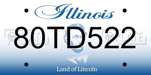 80TD522 Illinois License Plate