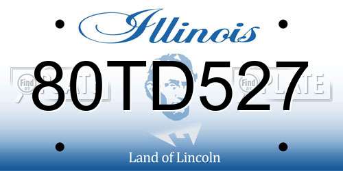 80TD527 Illinois License Plate