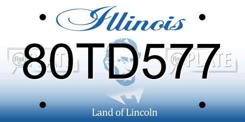 80TD577 Illinois License Plate