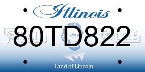 80TD822 Illinois License Plate
