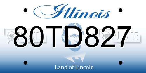 80TD827 Illinois License Plate