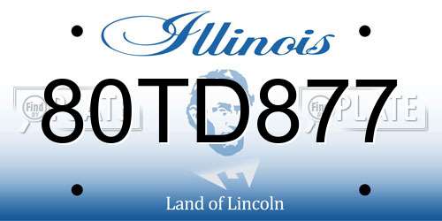 80TD877 Illinois License Plate