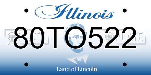 80TO522 Illinois License Plate