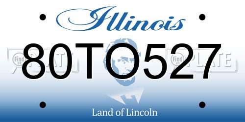 80TO527 Illinois License Plate