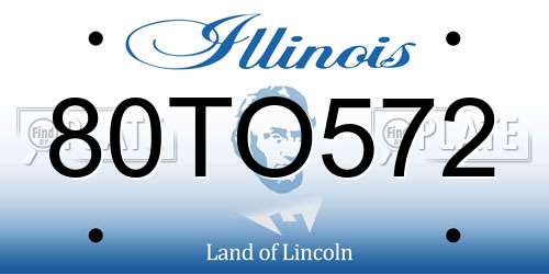 80TO572 Illinois License Plate