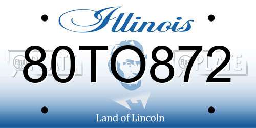 80TO872 Illinois License Plate