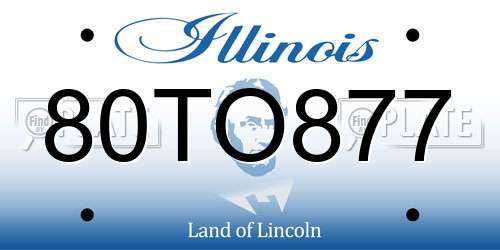 80TO877 Illinois License Plate
