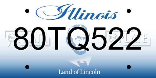 80TQ522 Illinois License Plate