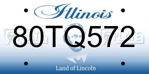80TQ572 Illinois License Plate