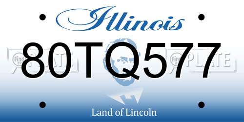 80TQ577 Illinois License Plate