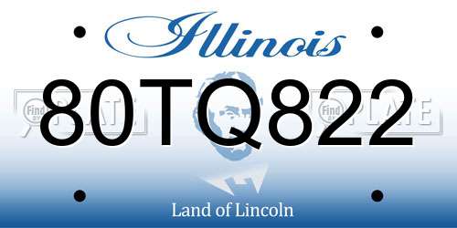 80TQ822 Illinois License Plate