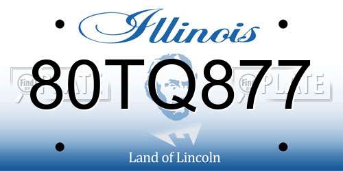 80TQ877 Illinois License Plate