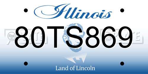 80TS869 Illinois License Plate