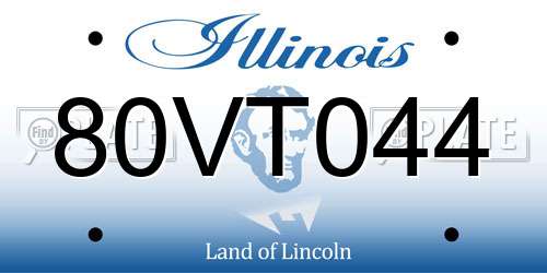 80VT044 Illinois License Plate