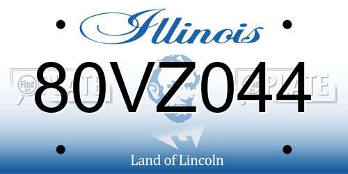 80VZ044 Illinois License Plate