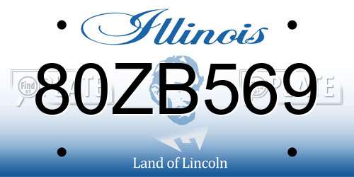 80ZB569 Illinois License Plate