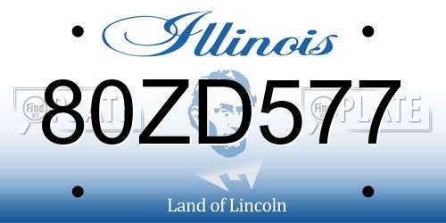 80ZD577 Illinois License Plate