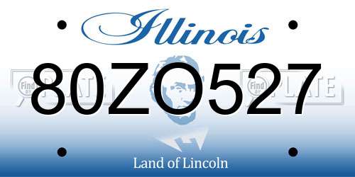 80ZO527 Illinois License Plate