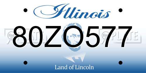 80ZO577 Illinois License Plate