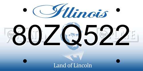 80ZQ522 Illinois License Plate