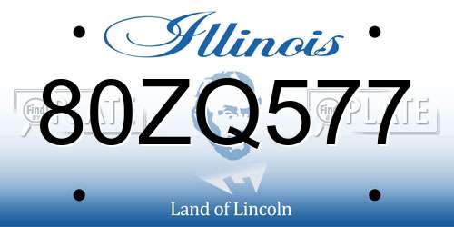 80ZQ577 Illinois License Plate